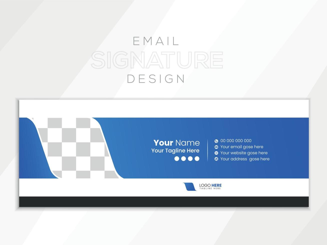 Corporate email signature design vector template.