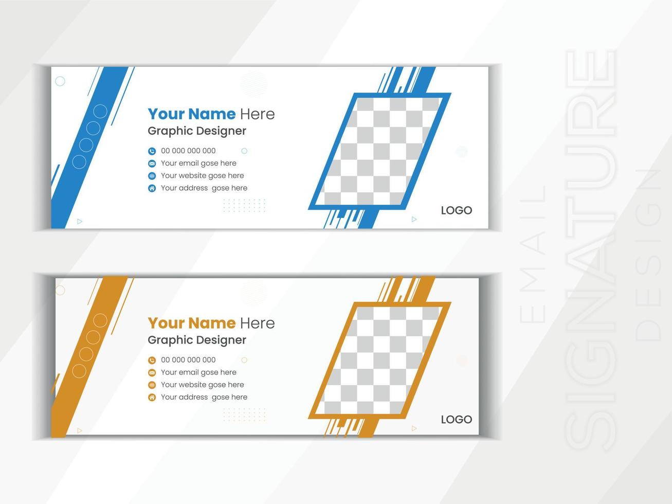 Corporate email signature design vector template.
