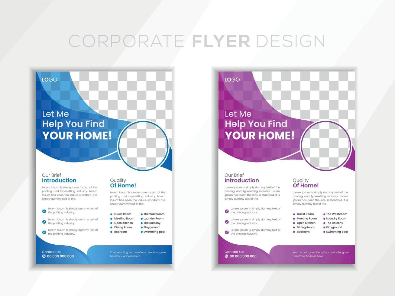 Real Estate Flyer Template Design. vector