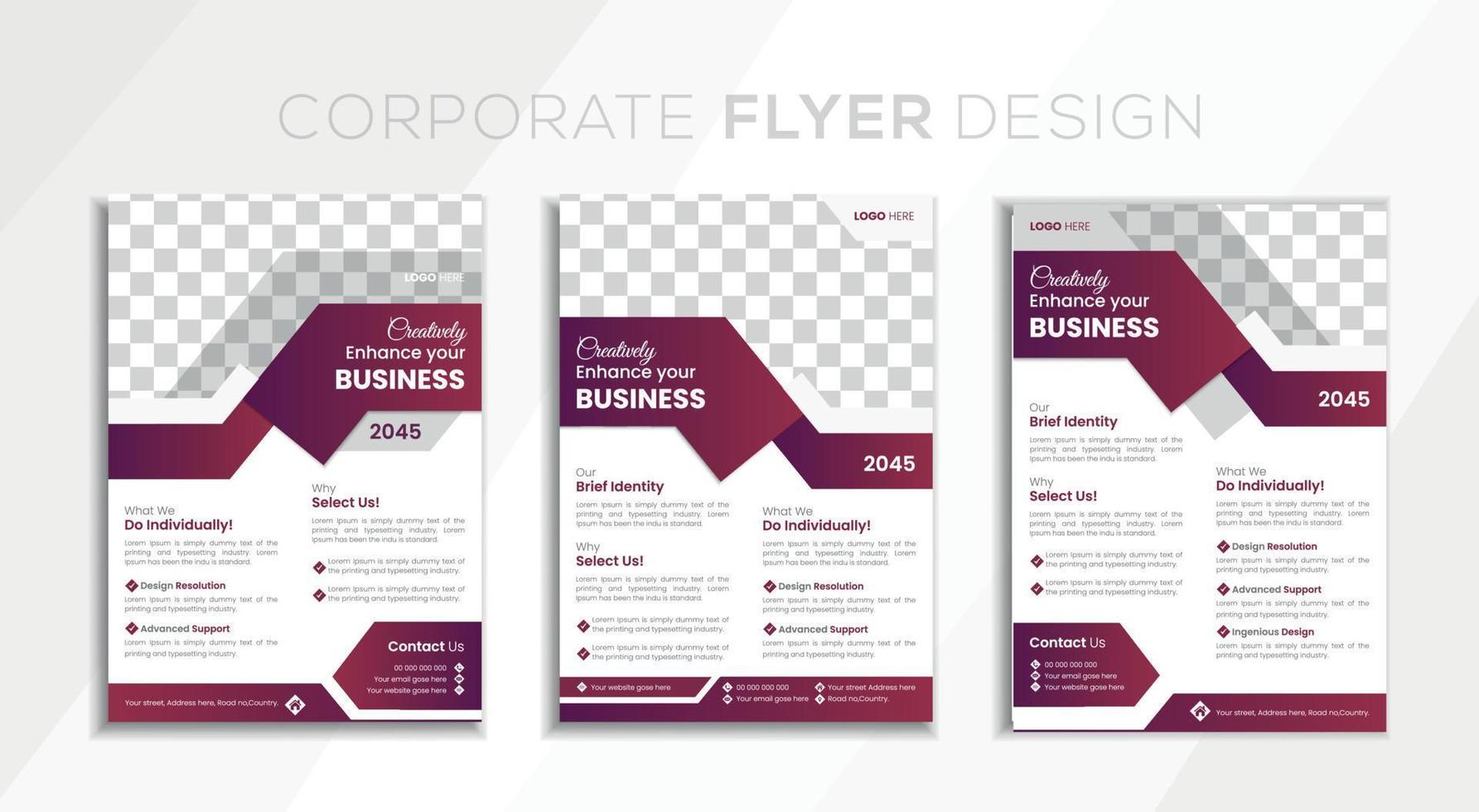 Corporate business flyer design template. vector