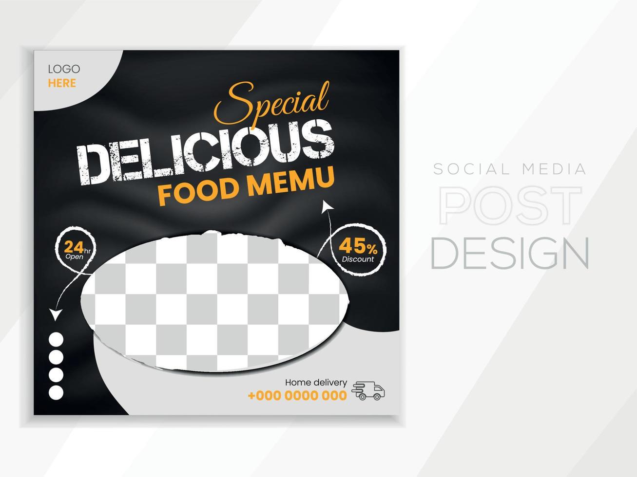 Social media post design template in square size. vector