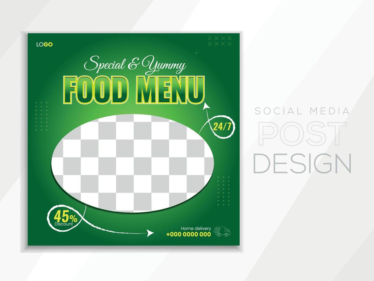 Social media post design template in square size. vector