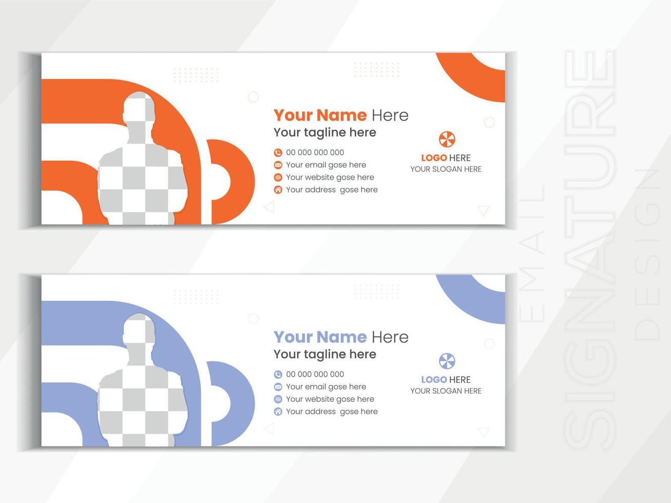Corporate email signature design vector template.