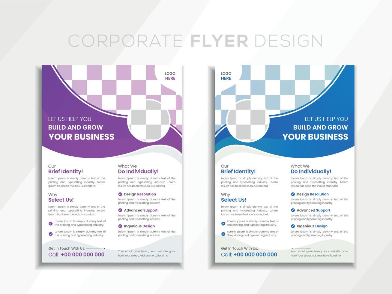 Corporate business flyer design template. vector