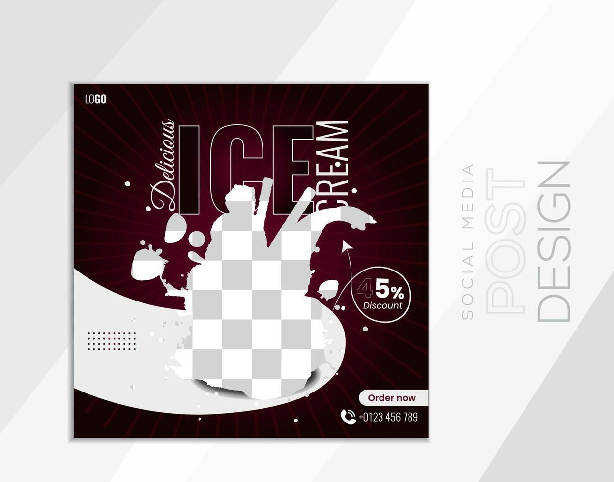 Social media post design template in square size. vector