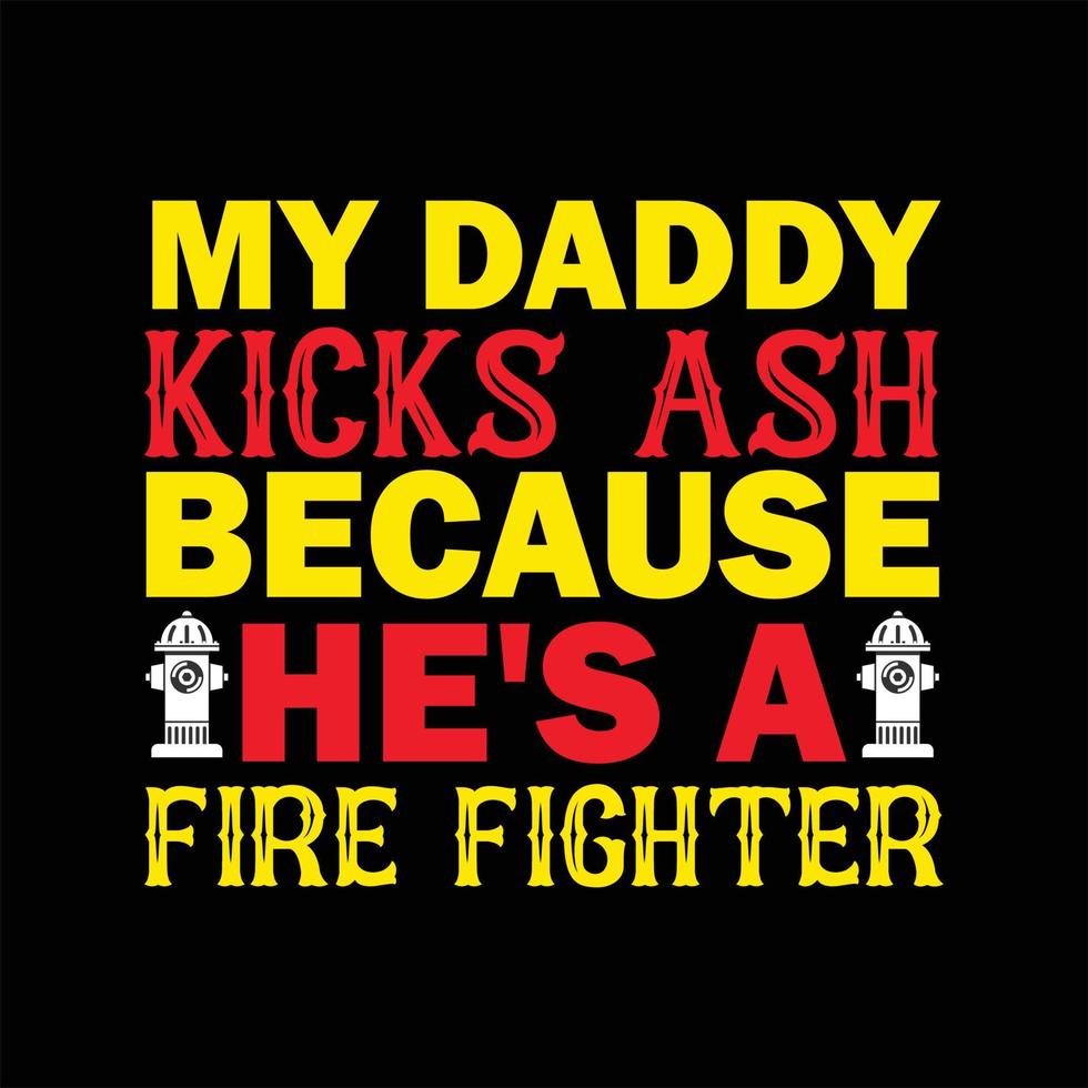 Firefighter T-shirt Design vector