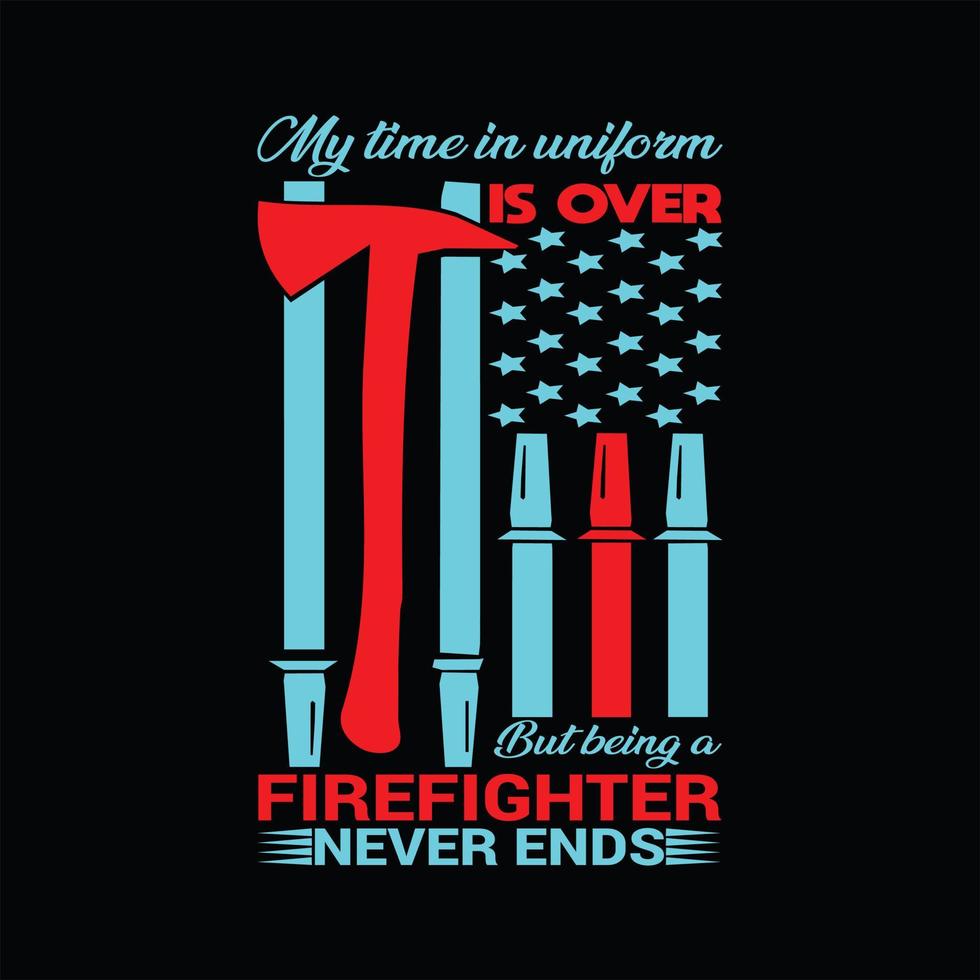 Firefighter T-shirt Design vector