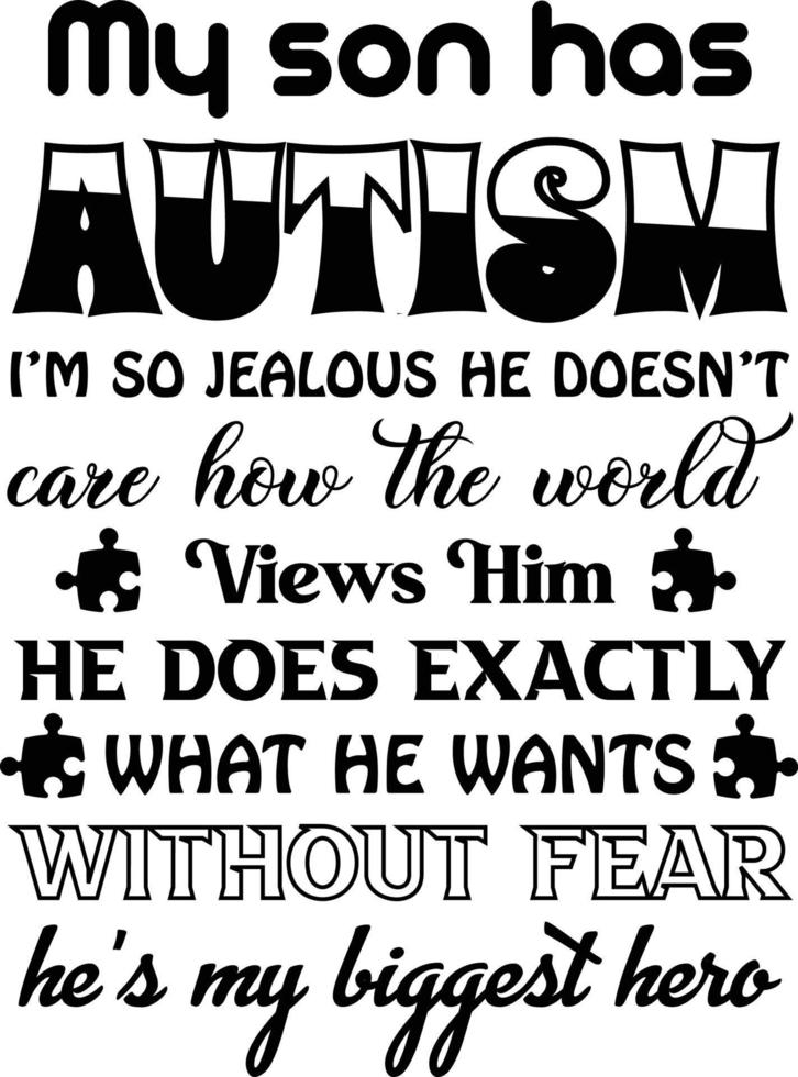 diseño de camiseta de autismo vector