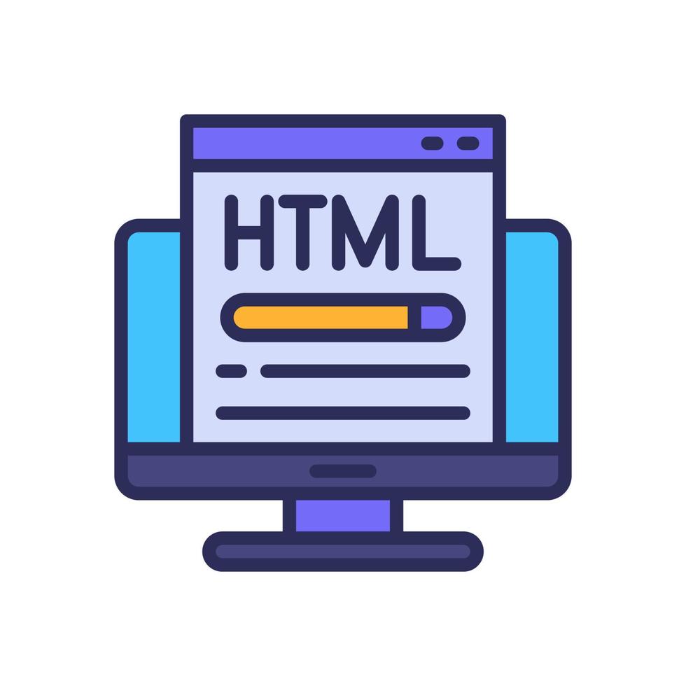 html icono para tu sitio web, móvil, presentación, y logo diseño. vector