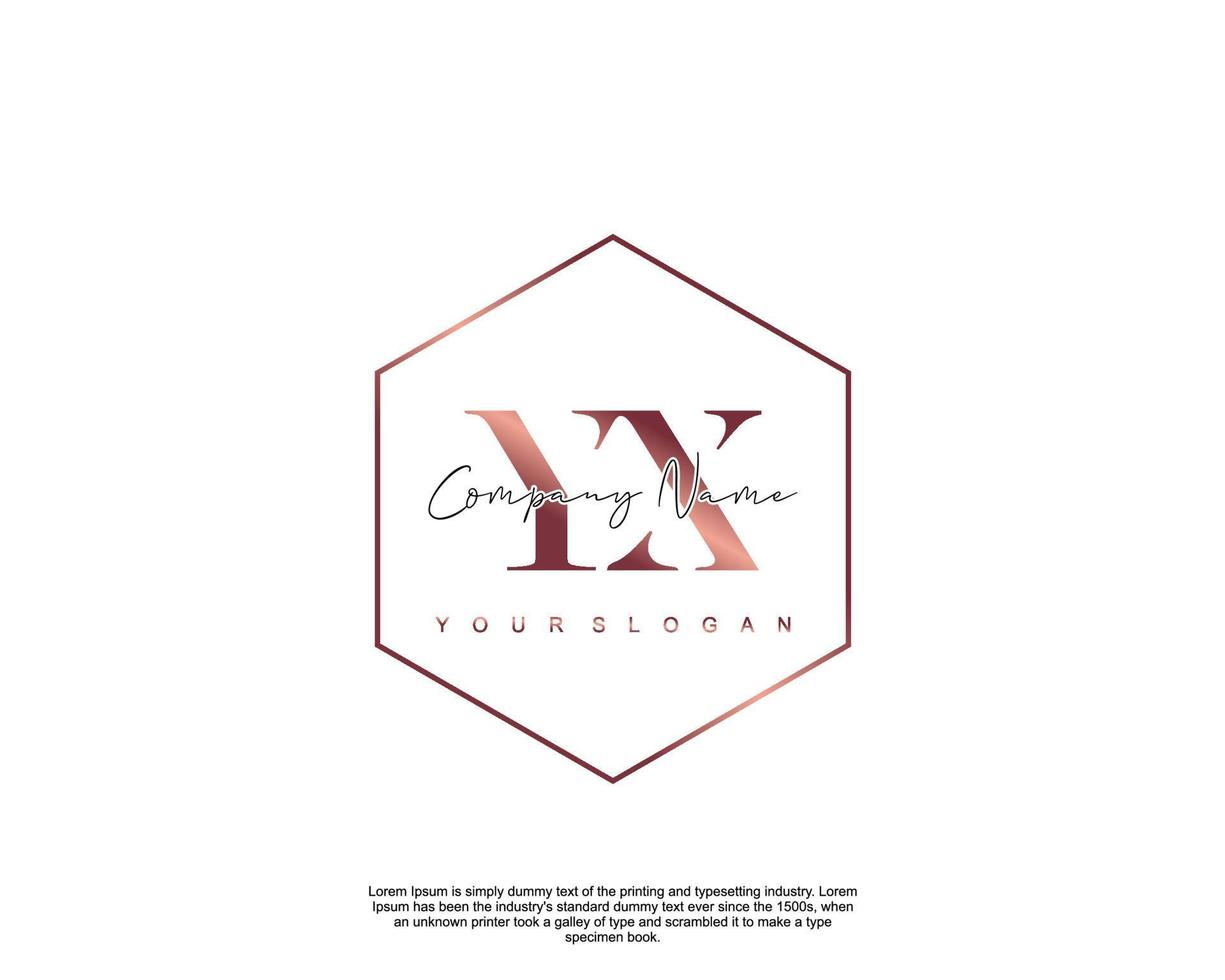 Initial letter YX Feminine logo beauty monogram and elegant logo design, handwriting logo of initial signature, wedding, fashion, floral and botanical with creative template vector