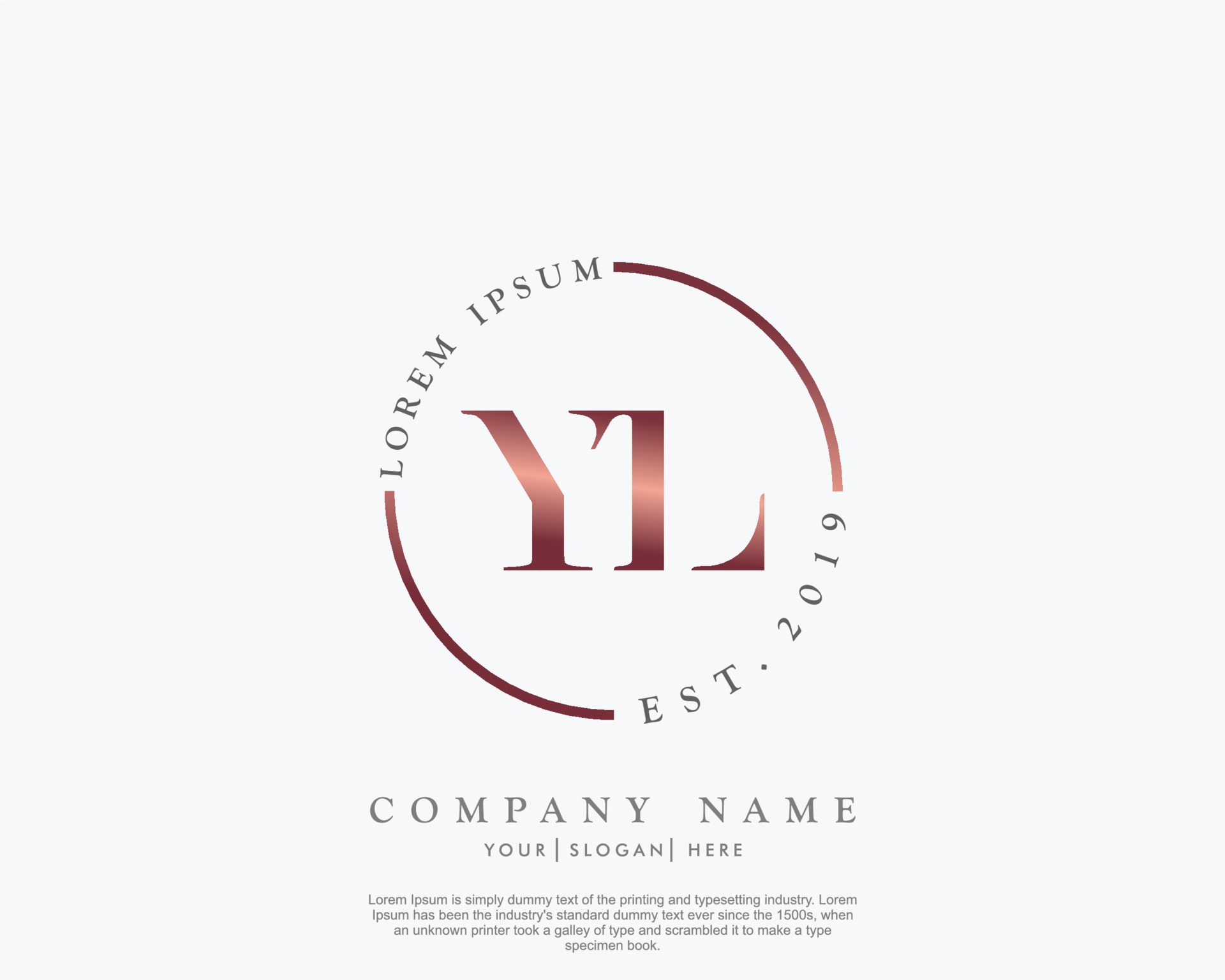 Initial yl logo design template creative letter Vector Image