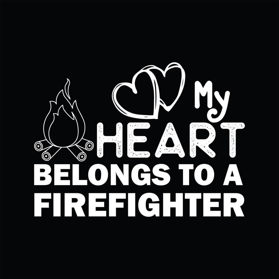 Firefighter T-shirt Design vector