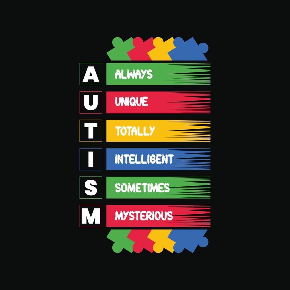 diseño de camiseta de autismo vector