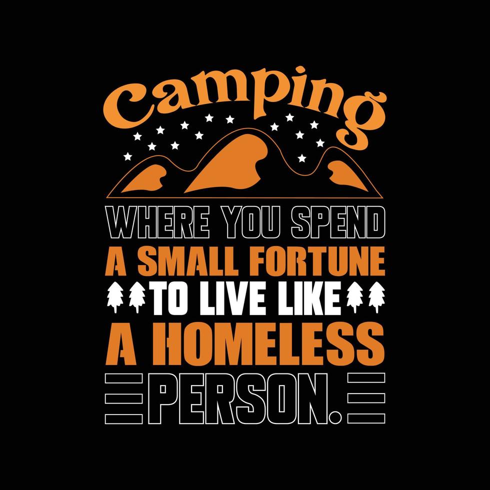 Camping T-shirt Design vector