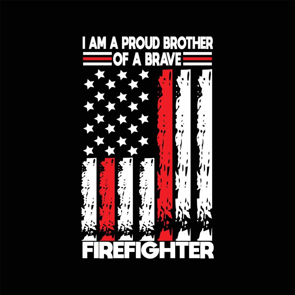 Firefighter T-shirt Design vector