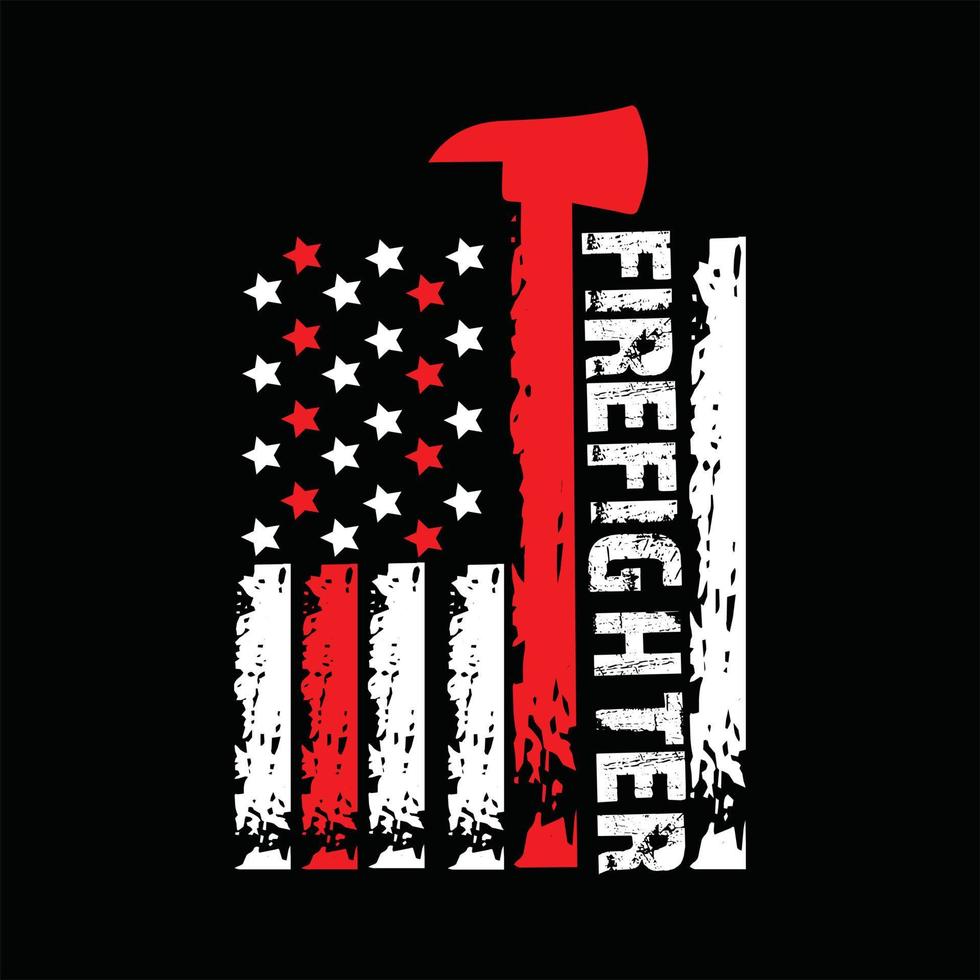 Firefighter T-shirt Design vector