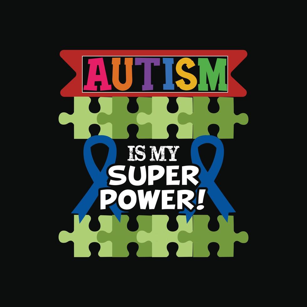 diseño de camiseta de autismo vector