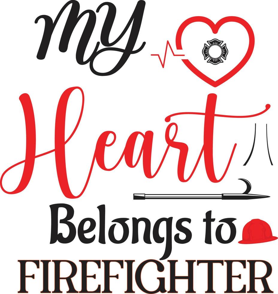 Firefighter T-shirt Design vector