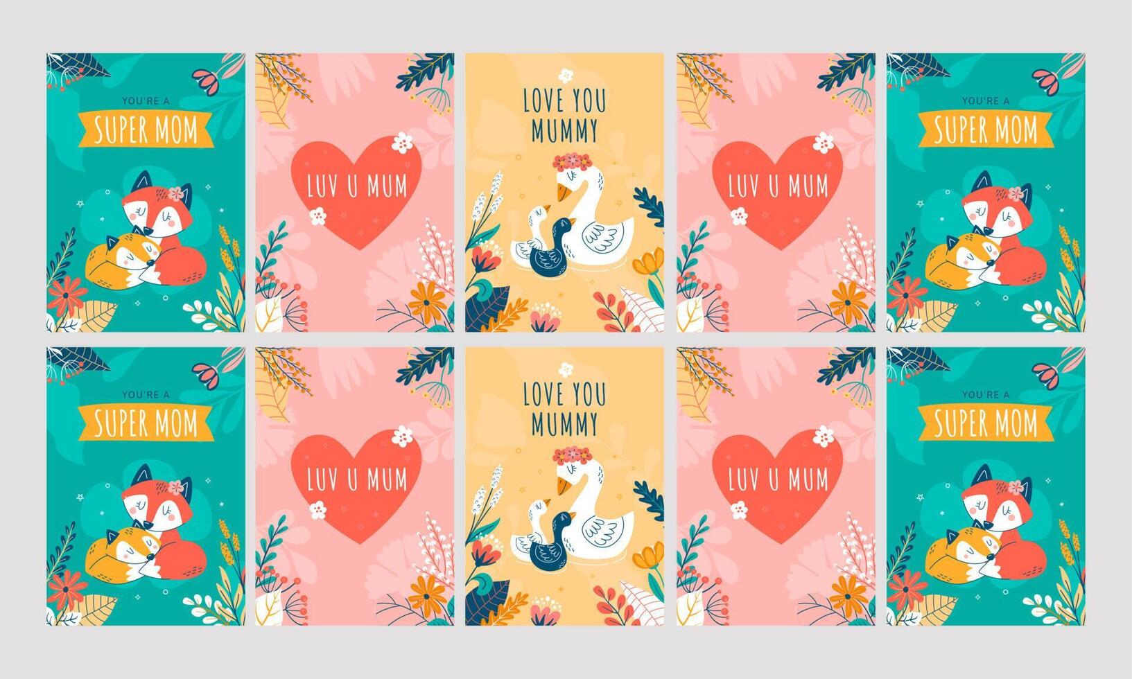 happy mother day social media stories vector flat design
