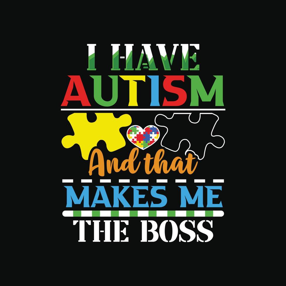 diseño de camiseta de autismo vector