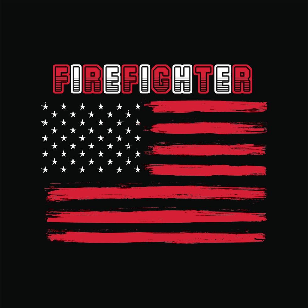Firefighter T-shirt Design vector
