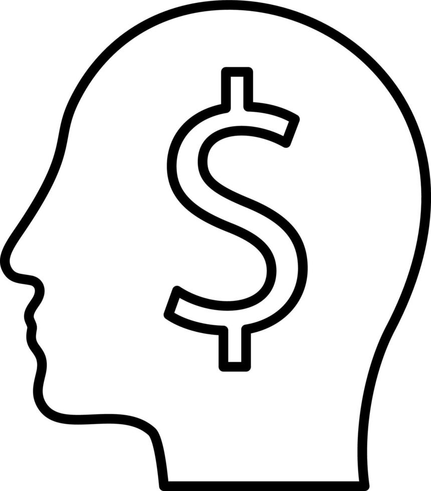 Human mind, finance, money icon Business managmant vector icon