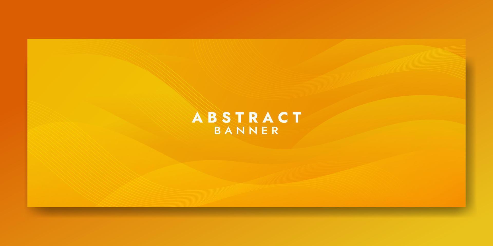Abstract Gradient Yellow and orange  Fluid Wave Banner Template vector