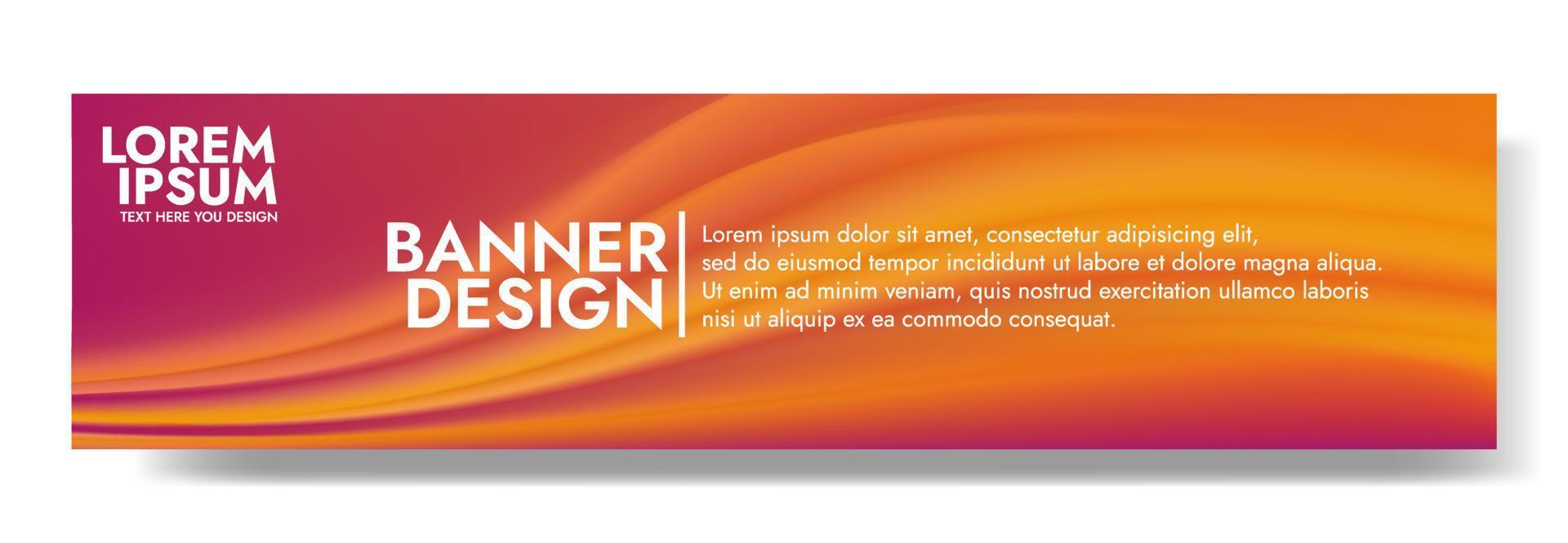 Abstract yellow and  orange Gradient mesh Banner Template. vector