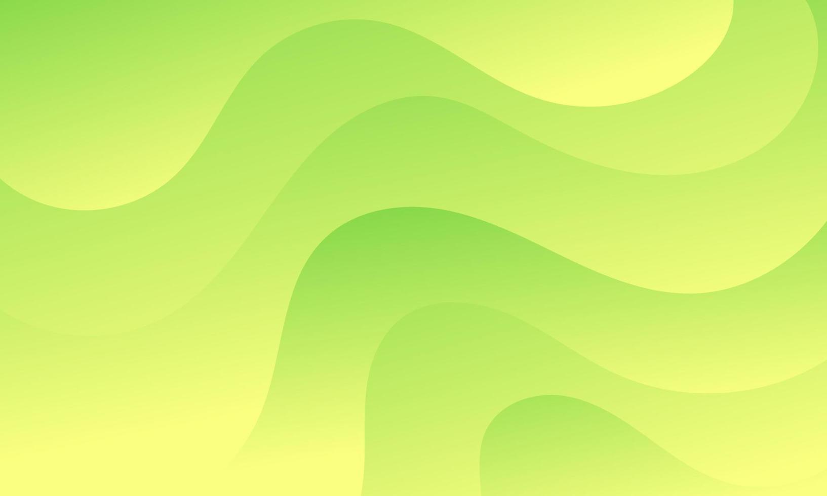 Abstract Gradient Green and yellow liquid Wave Background vector