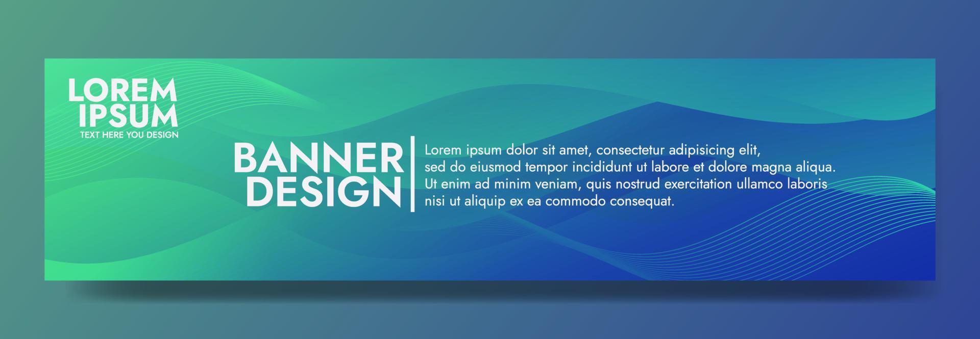 Abstract Gradient blue and green  liquid Wave Banner Template vector