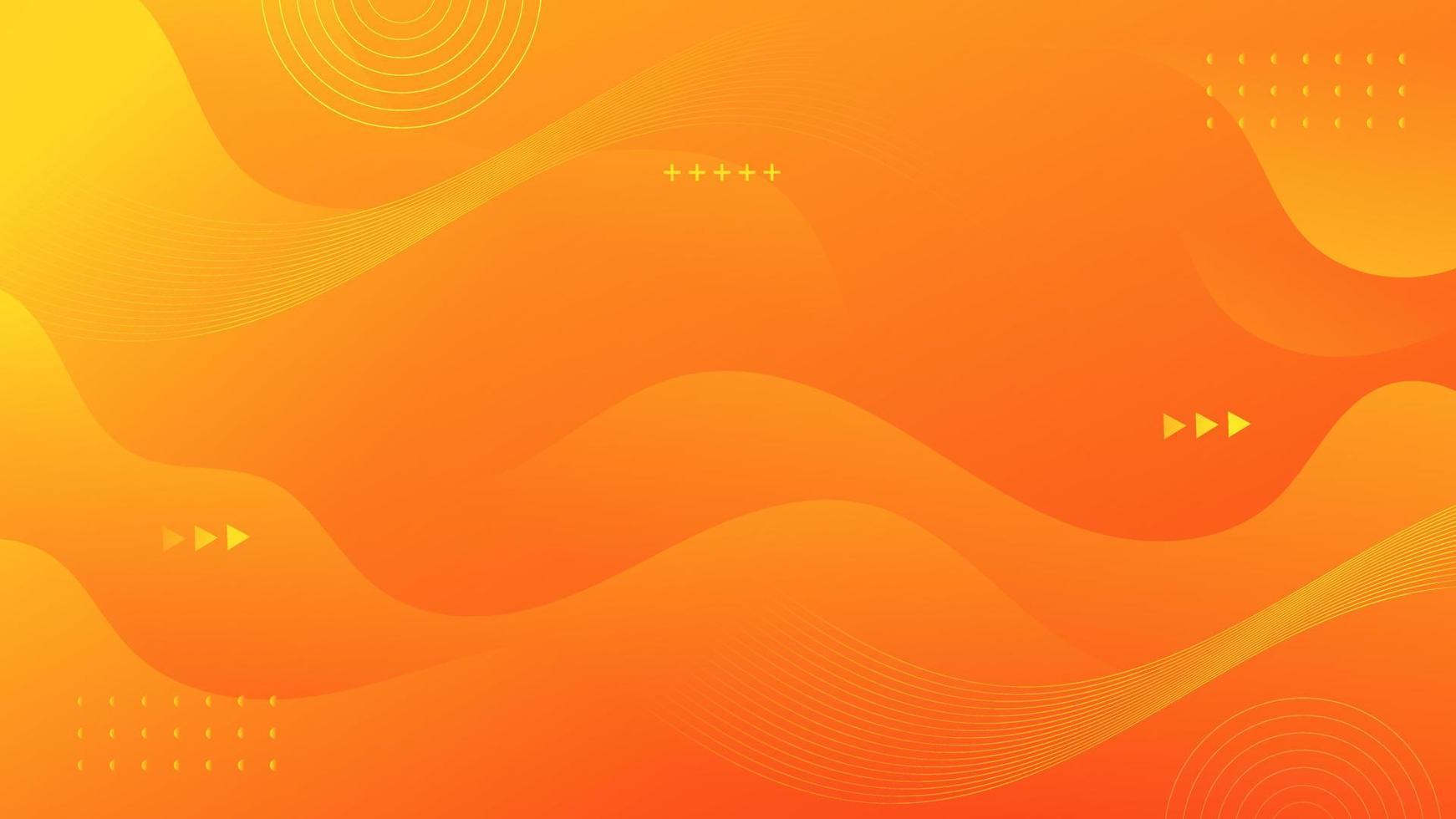 Abstract Gradient  orange  yellow  liquid Wave Background vector