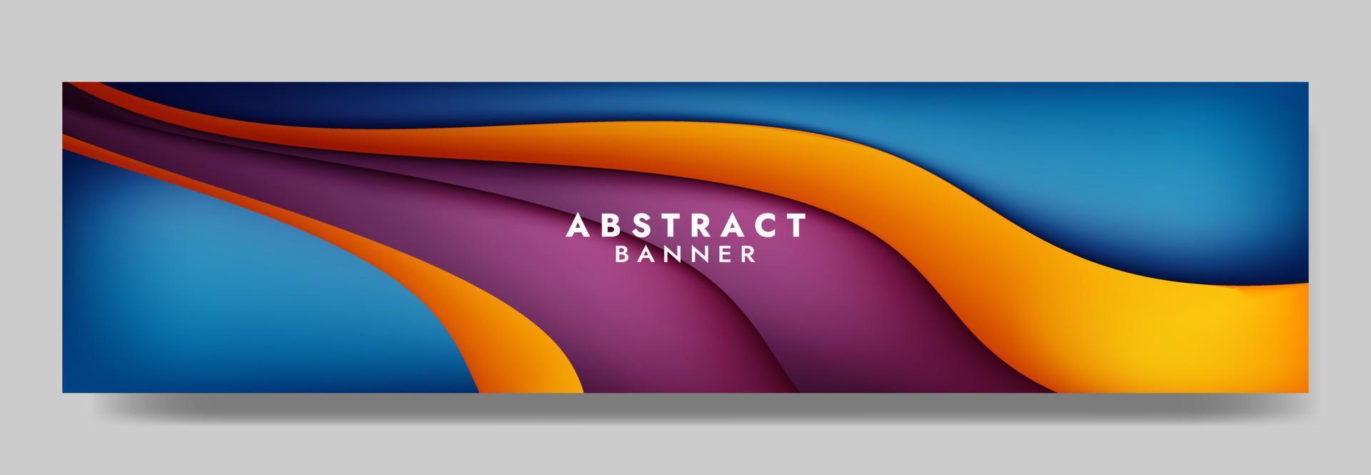 Abstract Colorful orange blue violet  liquid Wave Banner Template vector