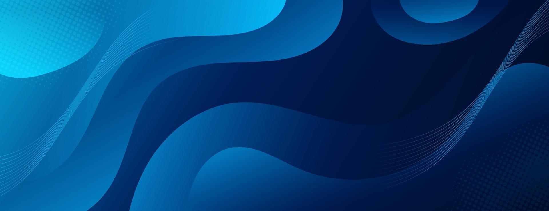 Abstract Gradient  dark blue  liquid Wave Background vector