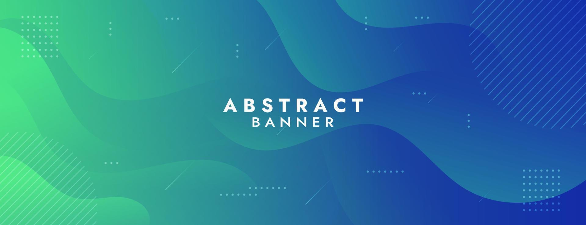 Abstract Gradient green blue  liquid Wave Banner Template vector