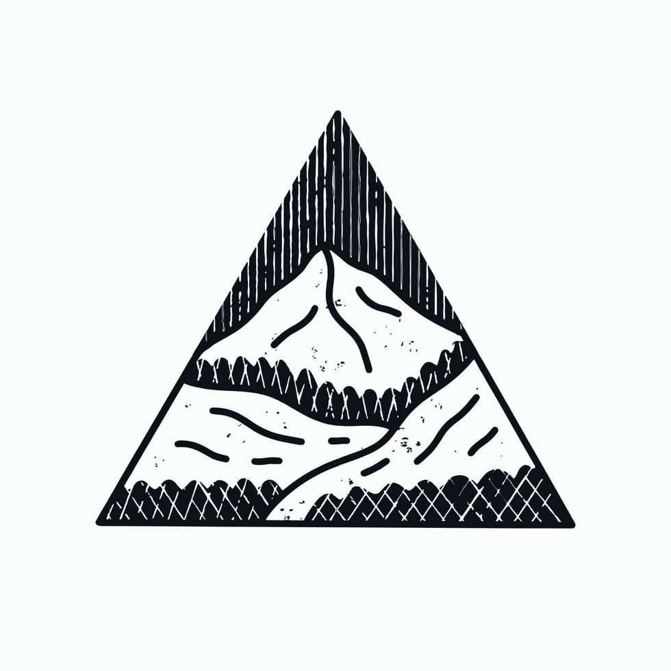 Vintage vector art of the mountains nature wild