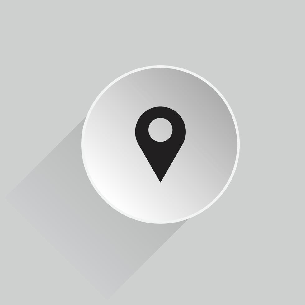 location pin icon 3d, map pointer pin icon button vector