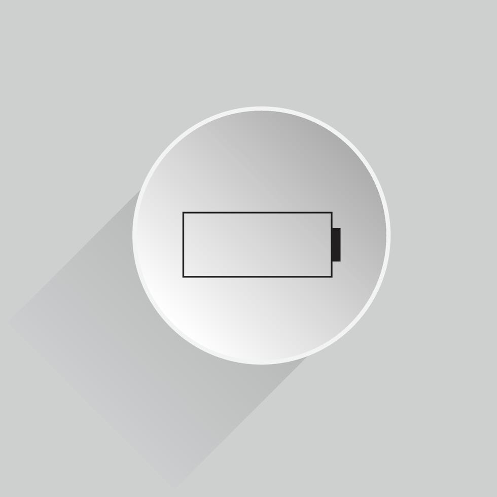 batería icono botón 3d, batería icono, social medios de comunicación icono, móvil aplicación icono vector