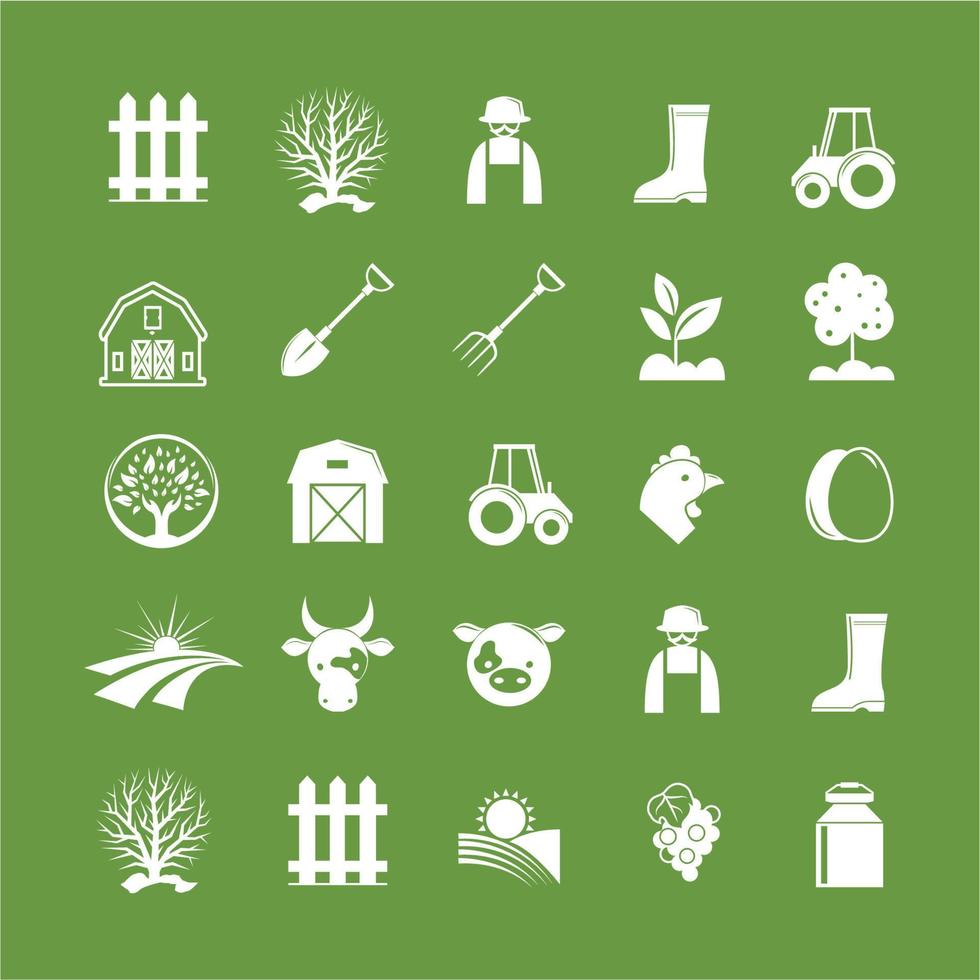 set of farming icon vector