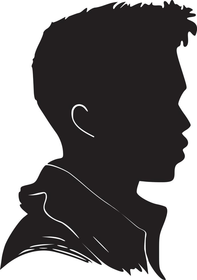 silueta de perfil de hombre afro vector