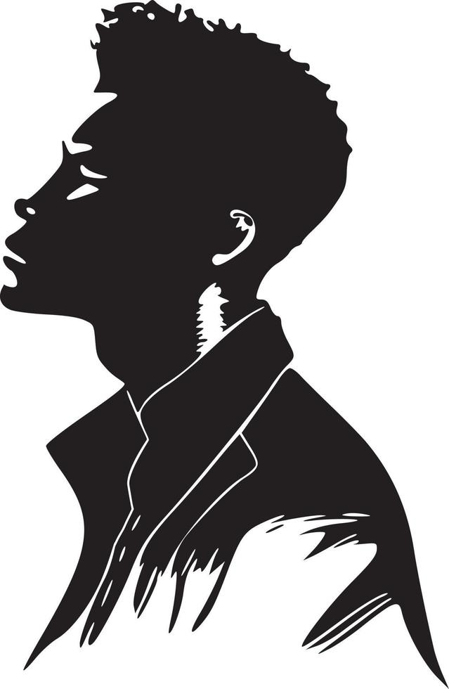 afro hombre negro silueta vector