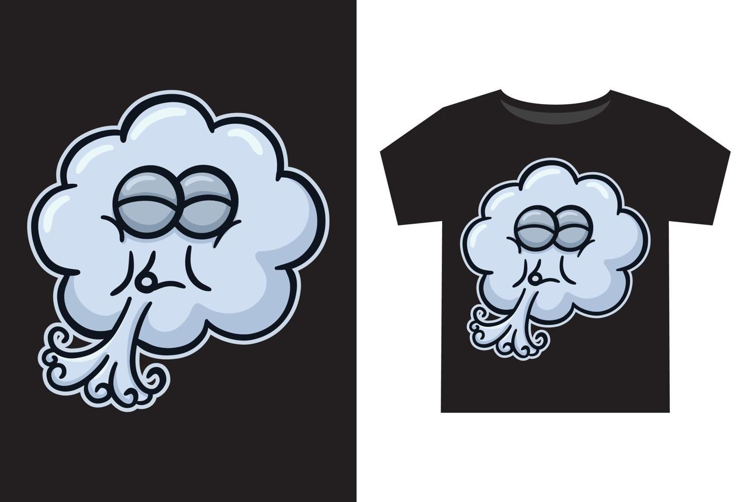 Hand drawn cloud cartoon illustration for kids t shirt design vector