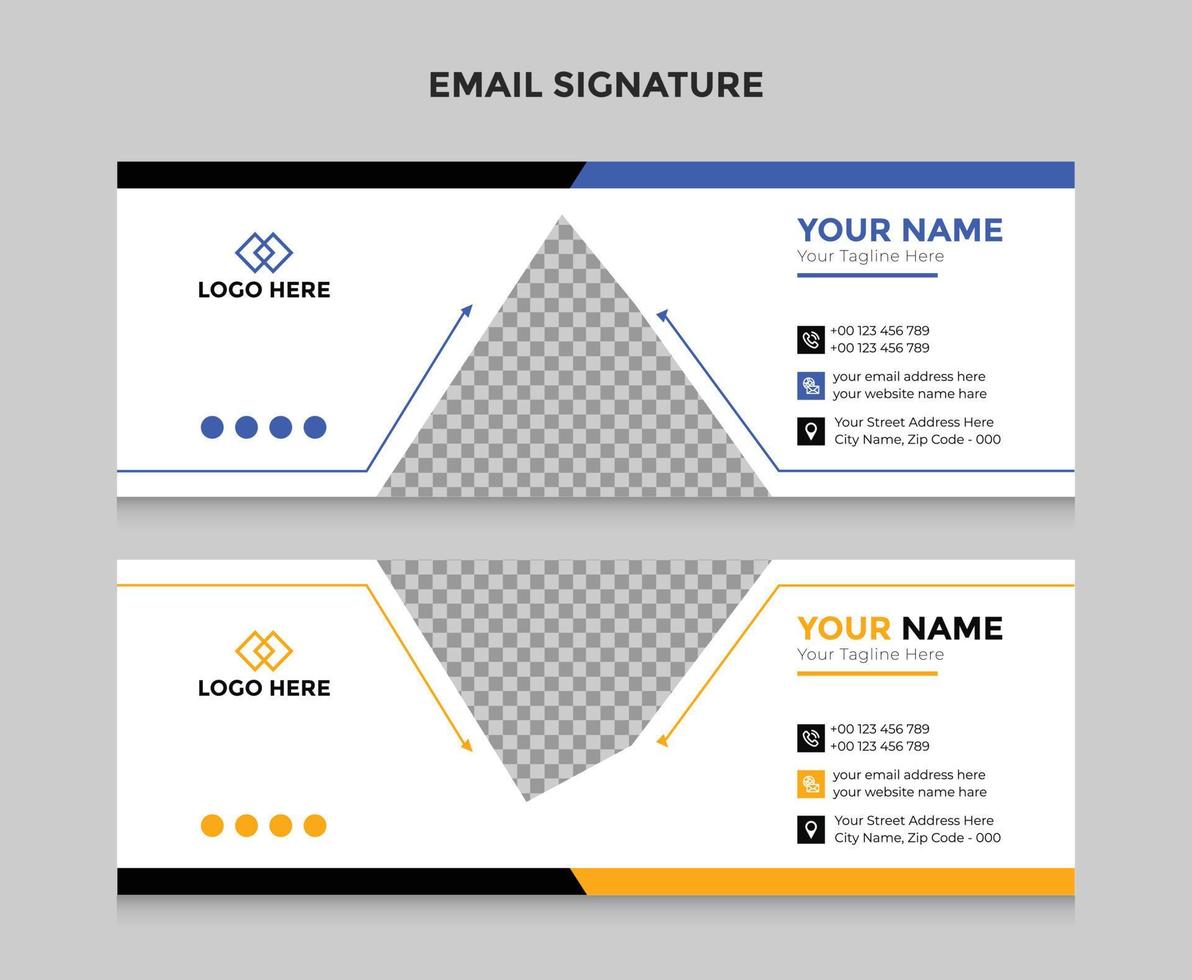 Email signature template or email footer and personal social media cover design vector