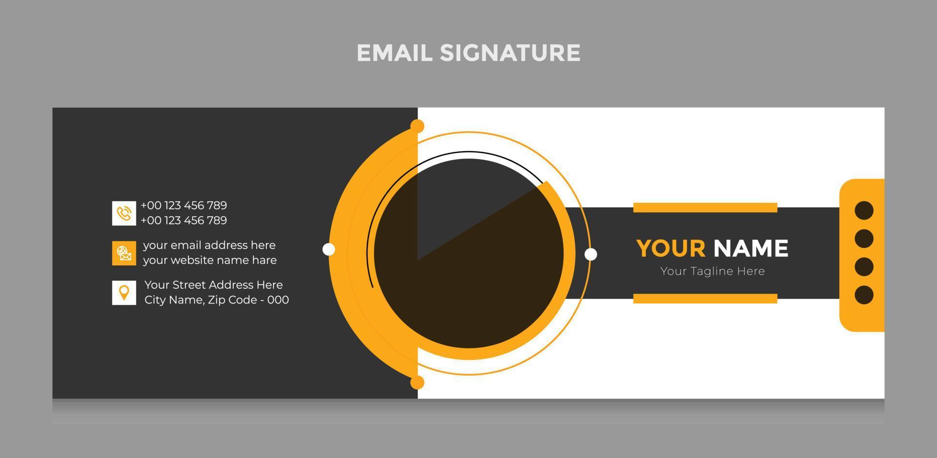 Email signature template or email footer and personal social media cover design vector