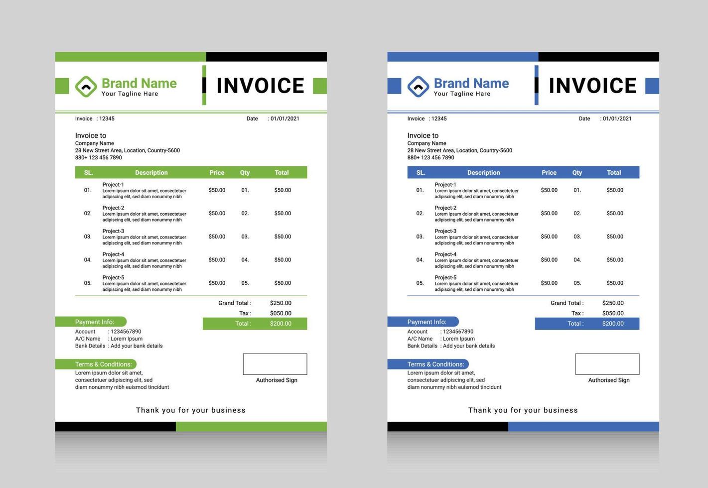 New Invoice Template Design 2023 vector