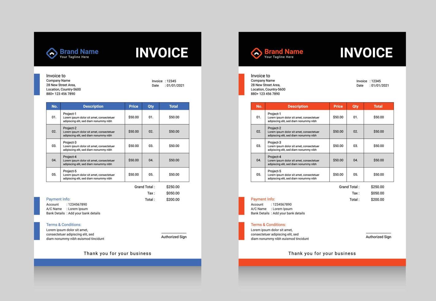 New Invoice Template Design 2023 vector
