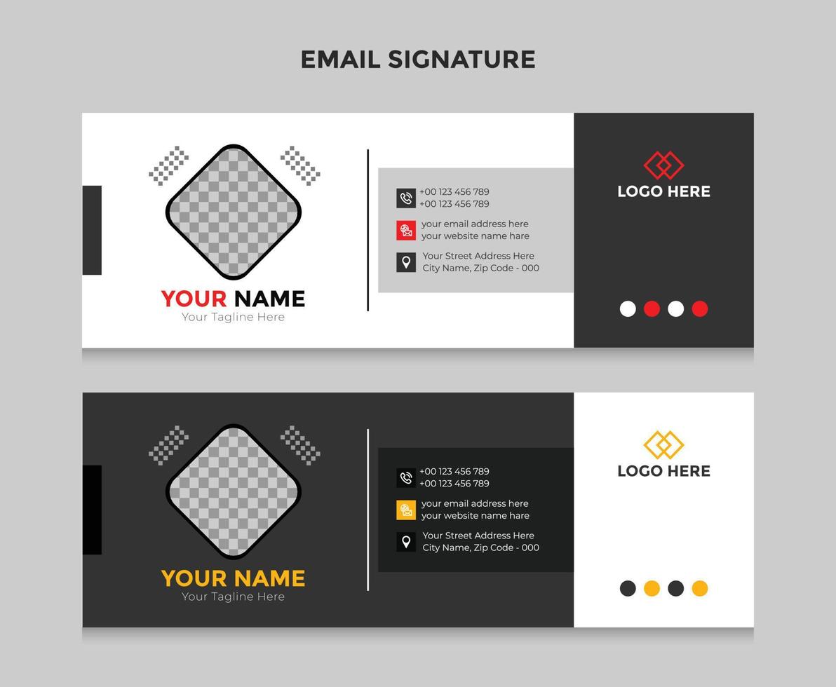 Email signature template or email footer and personal social media cover design vector