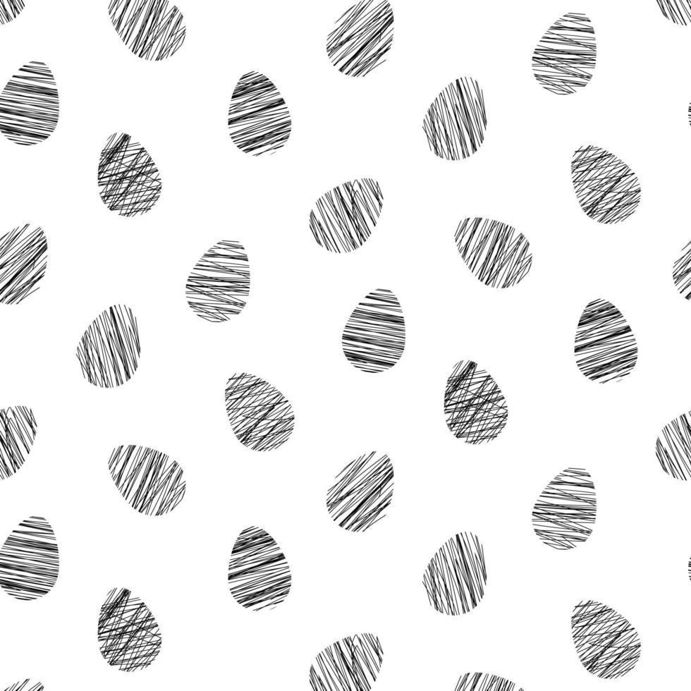 Easter patern. Easter eggs with different lines isolated on white background.Holiday decoration for easter holiday. Vector illustration