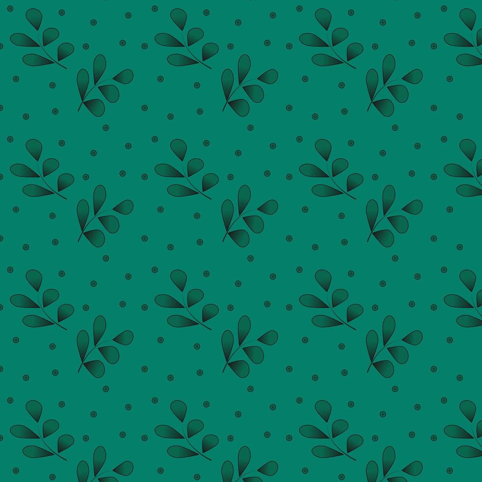 Gradient green Leaf Seamless Pattern. Asset for stamp, flourish design, pattern, cards, montage or collage,for print, web. Vector botanical illustration