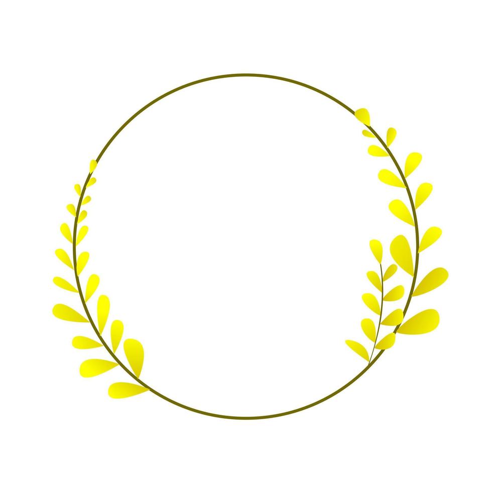 Vector floral logo template in elegant and minimal style with yellow leaves. Circle frames logos. For badges, labels, logotypes and branding business identity