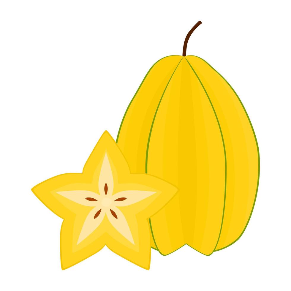Star Fruit Is A Fruit That Has A Fresh Sour And Sweet Taste. This Fruit Has Benefits For The Health Of The Body vector